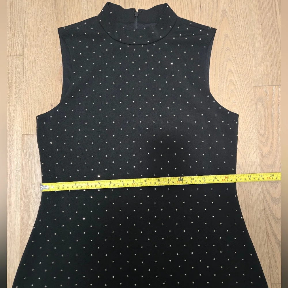 Black Rhinestone Embellished Sleeveless Sheath Dress - Picture 9 of 12